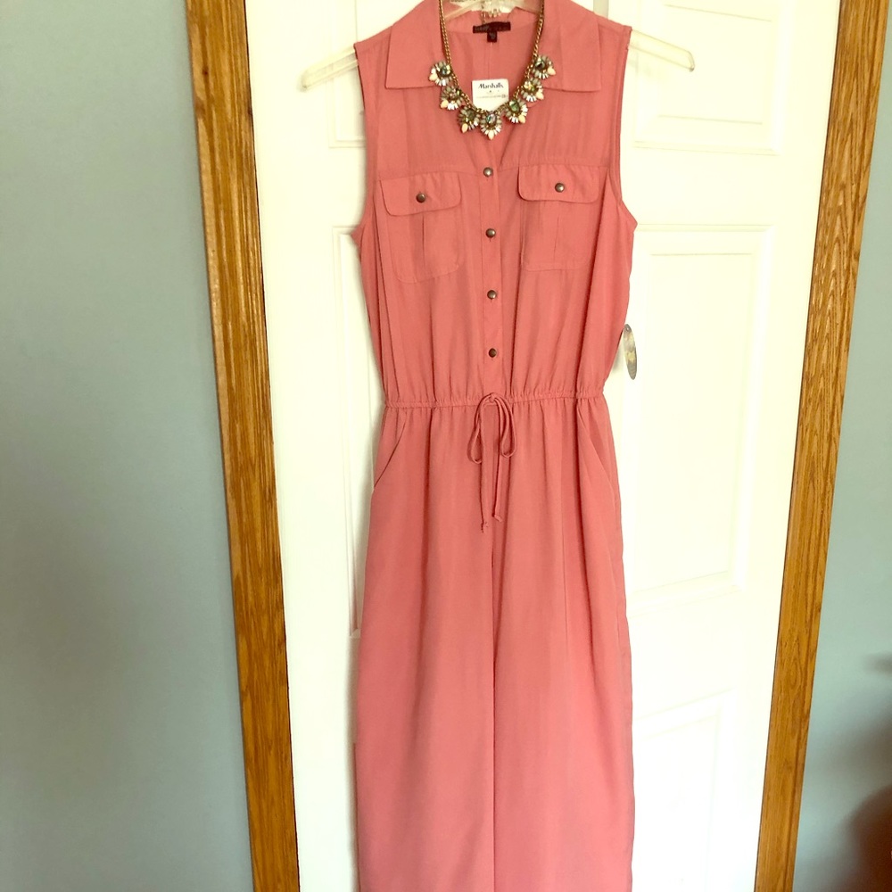 BeBop Coral Sleeveless Wide Leg Jumpsuit